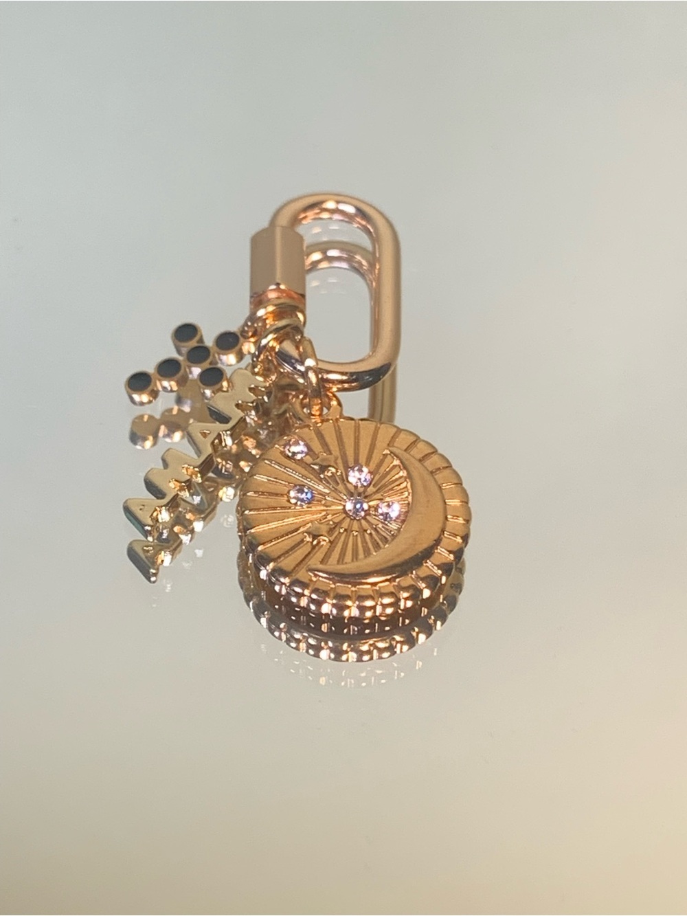 Gold-Tone Crystal Disc Charm
